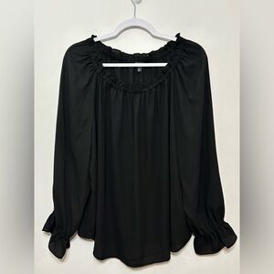 New! Talbots Ruffle Multi Wear Long Sleeve Peasant Blouse